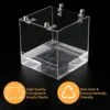 Aceshop Bañera para Pájaros Cuenco de Baño Acrílico Transparente Caja de Baño para Casa de Baño Accesorio de Jaula para Pájaros con Ganchos para Pájaros Pequeños, Pinzón, Canario 12.8 * 11.3 * 13 cm - Image 2