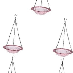 Yardwe 5 Piezas Comedero para Colibríes Bebedero De Aves Silvestres Baño De Pájaros Bandeja De Baño Colgante para Pájaros Comedero para Loros Plato De Comida para Pájaros Planchar Púrpura