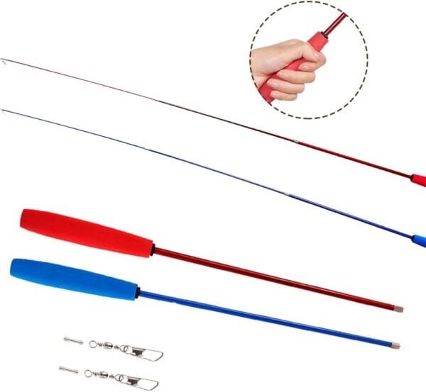 Easy Joy 11 Piezas Juguete de Plumas para Gatos Interactivo, 9 Cabezas de reemplazo de Juguetes + 2 cañas de Pescar retráctiles. - Image 5
