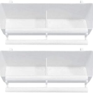 Gativs 2 Piezas Cuenco de Plástico para Alimentar Comedero Pajaros Comederos Canarios Jaula Loro Alimentador de Agua Cuenco De Agua Blanco Cuenco De Pájaros Accesorio de Jaula para Pájaros Loro