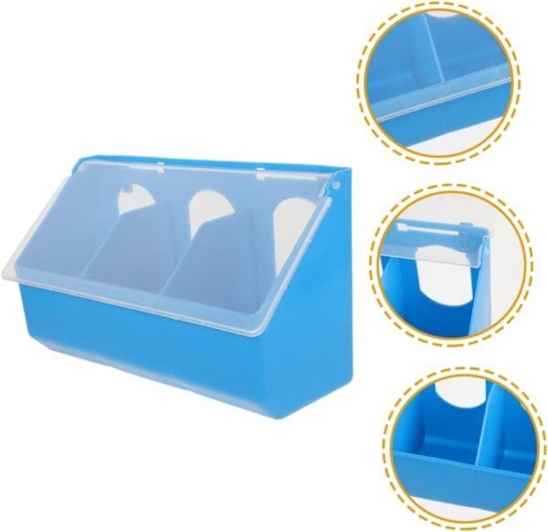 Yardwe 2 Piezas Caja para Colgar Palomas Comedero para Pollitos Plato De Comida para Pájaros Comedero para Patos Dispensador De Alimentos para Mascotas Bebedor De Palomas Blue Páginas - Image 5