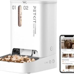 PETKIT Comedero Gato Automatico con Cámara, Doble Tolva 5L Dispensador Comida Gatos/Perros, 1080P HD, Función AI, Audio Bidireccional, 2.4G WiFi, App Control, Cuenco de Acero Inoxidable