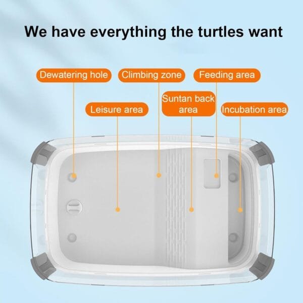 Limtula Hábitat de tortugas con plataforma terrario para alimentación de tortugas de mascotas, hábitat de cría, casa transparente - Image 4