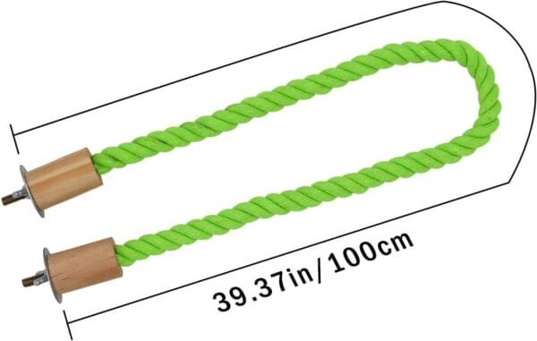 Paquete de 2 columpios de cuerda de cáñamo para pájaros, accesorios de poste de soporte para jaula de pájaros, perca de escalada de pie para loro, periquito, periquitos y tortolitos (L (39.37 - Image 6