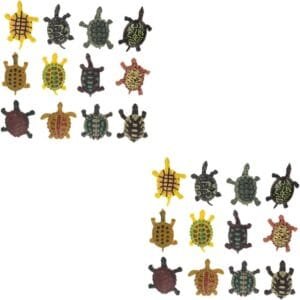 Yardwe 24 Piezas Juguete Tortuga Estatua en Forma de Tortuga Juego de niños Juguetes Infantiles Accesorios para peceras Ornamento Mini Tortuga decoración Estatua de Tortuga