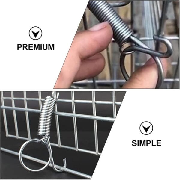 Balacoo 10 Piezas Gancho de Resorte para Puerta de Jaula Gancho de Resorte de Metal para Fijación de Accesorios de Puerta de Jaula para Mascotas - Image 4