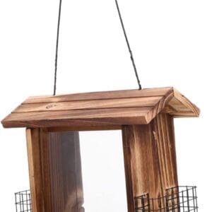 Milisten Comedero para Pájaros Recipientes para Alimentos Comederos para Pájaros para Colgar Al Aire Contenedor De Comida para Pájaros Jaula Decoraciones De Madera