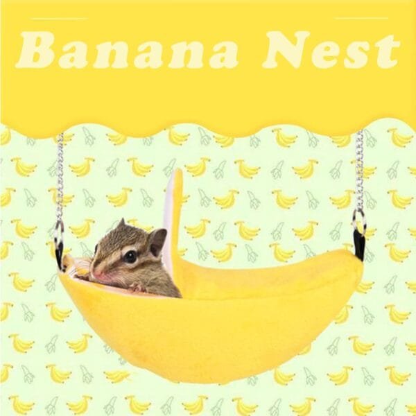 BDSHUNBF 2PCS Hamster Hamaca, Cama Colgante de hámster de 2 Capas, Banana Hamaca para Animales Pequeños, Invierno para Mascotas, Jaula Escondite Suave para Hámsteres Hurones Rata Erizo Chinchillas - Image 4