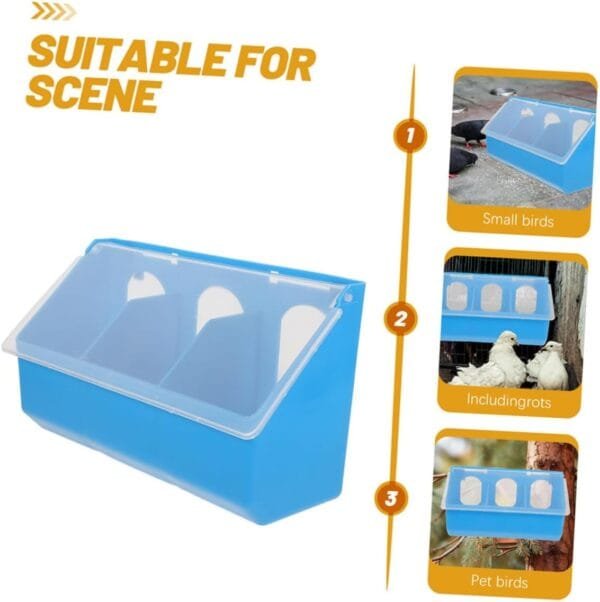 Yardwe 2 Piezas Caja para Colgar Palomas Comedero para Pollitos Plato De Comida para Pájaros Comedero para Patos Dispensador De Alimentos para Mascotas Bebedor De Palomas Blue Páginas - Image 9