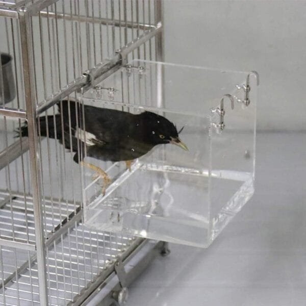 ZHOUJIE Baño para pájaros en la Jaula, bañera para pájaros Dentro de la Jaula, Caja de baño para pájaros con Gancho, Accesorio para jaulas de periquitos, Loros, crestas, cacatúas - Image 7