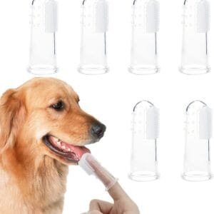 BIRLOZA 6 cepillos de dientes para perros cepillo de dientes de silicona suave para mascotas cepillos de dientes de dedos cuidado dental de gato higiene bucal para mascotas kit de limpieza