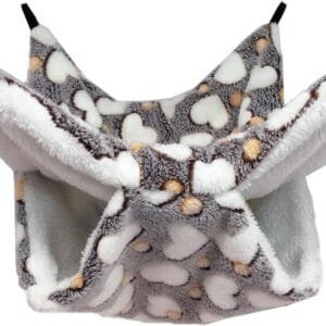 LXTaoler Hamaca pequeña para jaula de mascotas, litera, hamaca planeadora de azúcar, accesorios de jaula de cobayas, hamaca cálida para chinchilla, ardillas hamaster, otros animales pequeños, 34 x 34