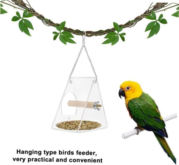 Yardwe 1 Pc comedero para pájaros Recipiente Transparente Colgante comedero pajaros Exterior Bird Feeder envase Contenedores de Comida alimentador de acrílico Jaula de Comida para pájaros - Image 2
