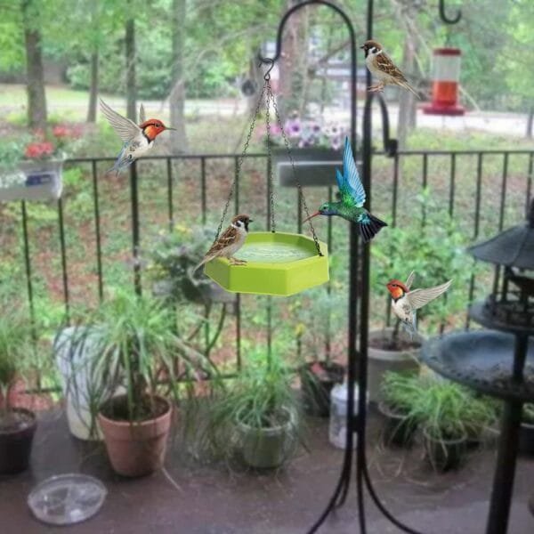 Bañera para Pajaros Jardin,Bebedero Pajaros Exterior Colgar,Comedero Pajaros Exterior,Pajaros Decorativos De Jardín,con 6 Bebederos Automáticos para Pájaros,Agapornis,bañera para Pajaros Canarios - Image 5