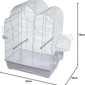 duvoplus DUVO + 493/100 Jaula, Color Blanco con Accesorio para pájaro