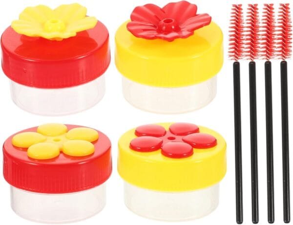 DIKACA 1 Juego Comedero para Pájaros De Flores Comederos De Anillo De Colibrí Contenedor De Comida para Pájaros Comedero para Pájaros De Jardín Dispensador Paloma El Plastico