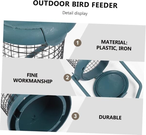 YARNOW 3 Piezas Comedero para Pájaros Al Aire Contenedor De Comida para Pájaros Comedero para Pinzones Bandeja De Pájaros Pájaro Colgante Cacahuetes El Plastico Girasol El Pájaro - Image 6