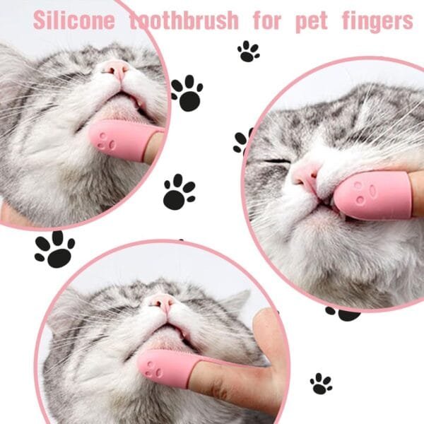 INGJIA Cepillo dientes perro,cepillo de dientes de dedo de perro, paquete de 8 cepillos de dientes de silicona para perro cuidado dental, fácil limpieza de dientes de perro y gato - Image 5