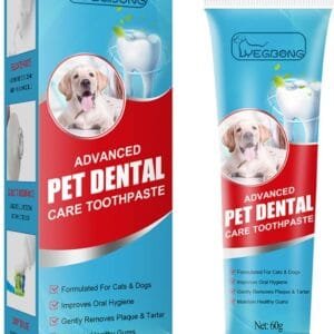 Pasta de Dientes para Perros y Gatos, Limpieza Dental para Perros, Cuidado Dental para Perros y Gatos, para La Limpieza E Higiene Bucal De Los Perros, Previene El Mal Aliento 60g