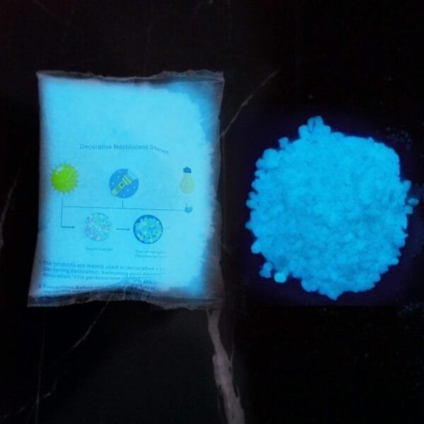Herefun Piedras Luminosas Decorativas, 300g Gravilla Piedras Luminosas Azul, Guijarros Luminosas Fluorescentes para Casa, Jardín, Acuario y Pecera (Azul) - Image 7