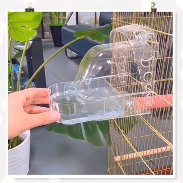 mongtsamz N-D Bañera para pájaros, Loros, bañera, comedero Colgante, Jaula para pájaros, Accesorio para, para pequeños pájaros, pinzones, periquitos, Canarios, Loro, Transparente, 15,5 x 13 x 15,3 cm - Image 5