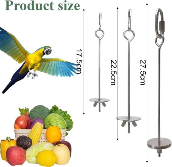 KSJEHW 3 Piezas de brochetas para pájaros, Accesorios para Loros, Soporte para palitos de Frutas para Loros, Accesorios para jaulas de pájaros, Herramienta para Frutas y Verduras para Loros - Image 5