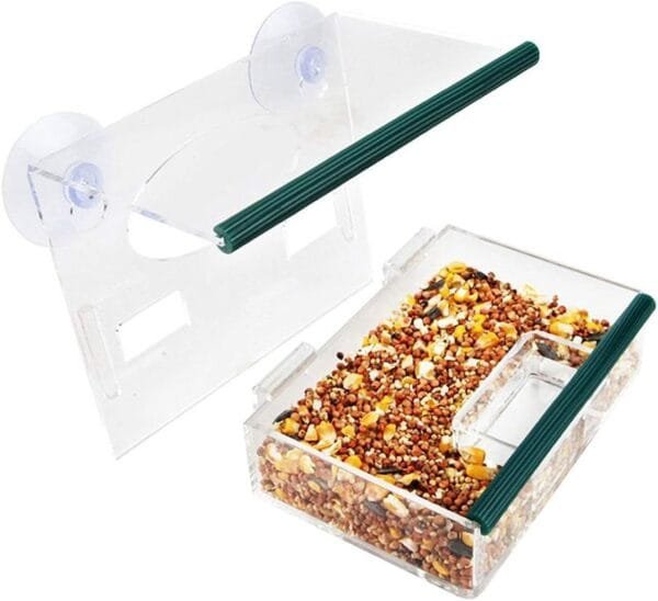 Dispensador de comida para pájaros con ventosa, base de ventosa transparente transparente - Image 4