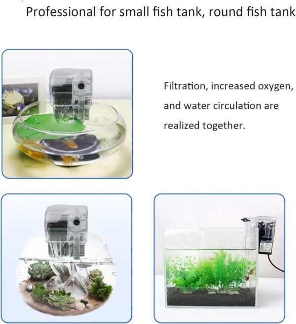 Filtro externo 3 en 1 para acuario, bomba de oxígeno, filtro de agua para peceras pequeñas - Image 4