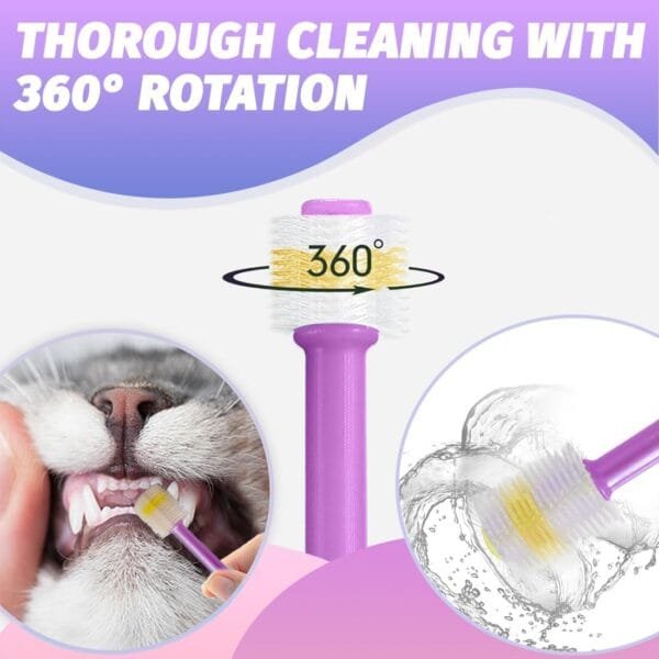 5 Paquetes Cepillo Dientes Perro, 360º Cepillo de Dientes para Perros de Dedo,Kit de Cepillo de Dientes de Limpieza de Dientes de Silicona para Cachorros, Gatos y Mascotas Pequeñas Cuidado(Rosa) - Image 2