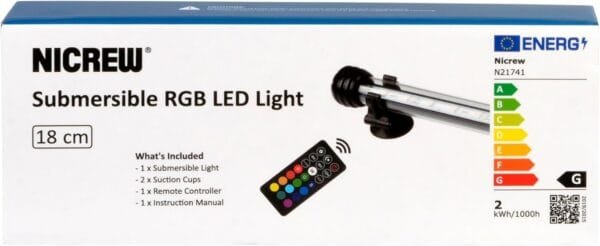 NICREW Luz Sumergible con Remoto Control y LED de Espectro Completo para Acuario, Luz Plantado Subacuática para Tanque con Pez, Lámpara Impermeable para Acuario, 2W - Image 12