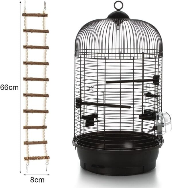 PHIEZC Juguetes para pájaros, escaleras de Madera, Juguetes para periquitos, Accesorios para jaulas para periquitos, cacatúas, cacatúas (Escalera de 10 Secciones, 64 cm) - Image 6