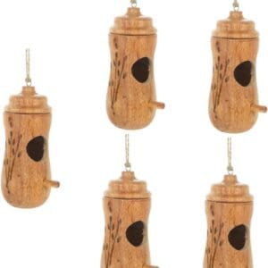 Yardwe 5 Piezas Comedero para Pájaros De Madera Alimentación De Aves Contenedores De Comida para Pájaros Alimentador Comedero para Pájaros Duradero Ornamento del Jardín