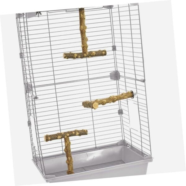 SEWOART Jaula para pájaros de madera, juguete para masticar para loros, columpio de pájaros, perchas para jaulas de pájaros, accesorios para juguetes, soporte para pájaros, perca tosu - Image 5