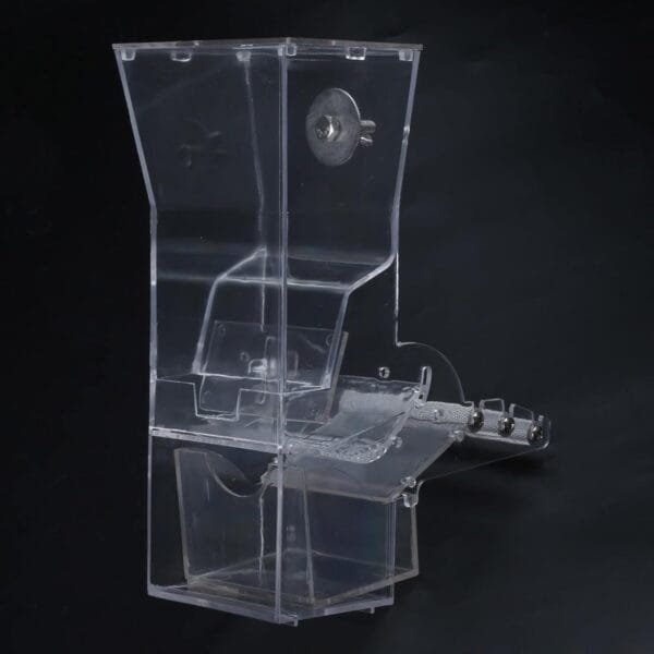 amangul Dispensador de comida para pájaros y mascotas, comedero para loros con perca, contenedor de comida para pájaros, accesorios para jaula de pájaros pequeños - Image 3