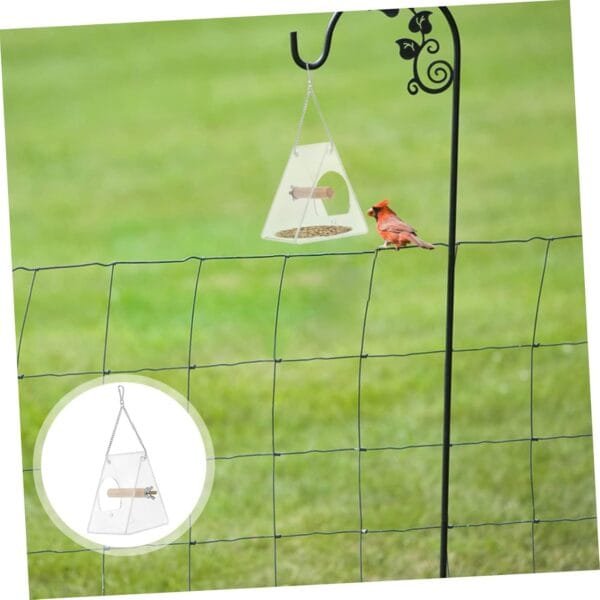 Yardwe 1 Pc comedero para pájaros Recipiente Transparente Colgante comedero pajaros Exterior Bird Feeder envase Contenedores de Comida alimentador de acrílico Jaula de Comida para pájaros - Image 8