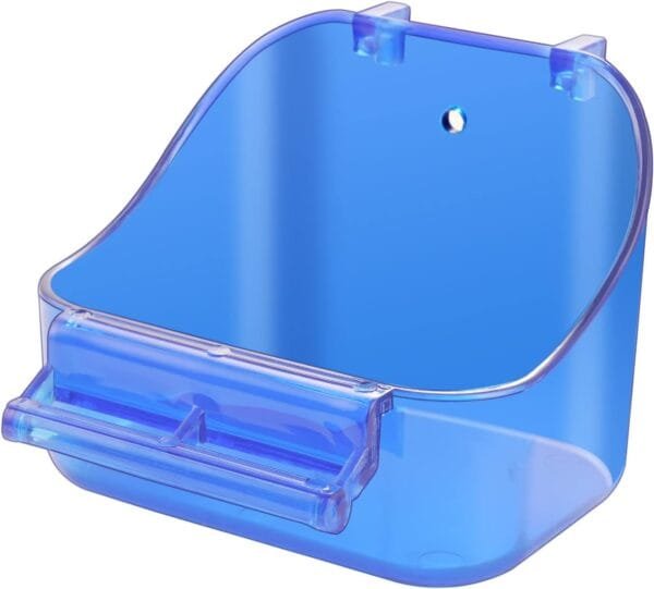 GURECOD Comedero para bañera para pájaros - Accesorios de Ducha de Jaula de pájaros para pájaros Colgante de Aves para Mascotas Cockatiel Jaula Ducha de Agua Alimentador de Alimentos, Blue1 Pieza