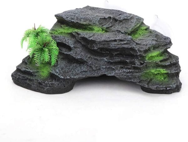 Fdit Cueva de Reptiles Tortugas de Resina Artificial Plataforma Flotante para Tomar el Sol Casa de Tortugas Isla Flotante Acuario Acuario de Piedra Decoración de Adornos