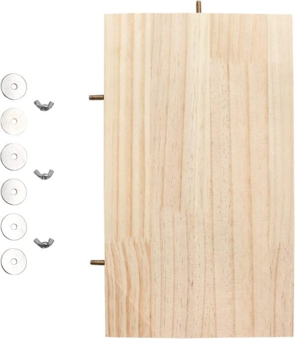 40 x 26 cm Asiento grande de madera natural para pájaros, accesorios para jaulas de animales pequeños, poste rectangular para loros, periquitos, cacatúas, ratas, hámsters y cobayas - Image 4