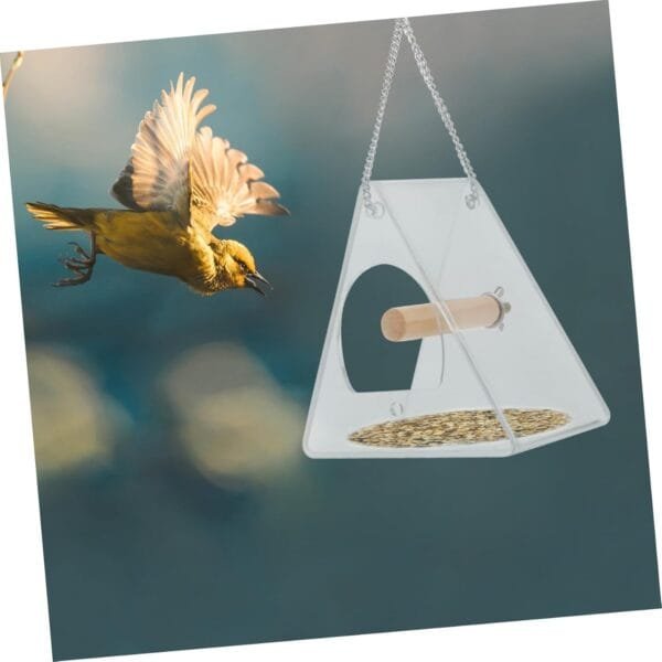 Yardwe 1 Pc comedero para pájaros Recipiente Transparente Colgante comedero pajaros Exterior Bird Feeder envase Contenedores de Comida alimentador de acrílico Jaula de Comida para pájaros - Image 6