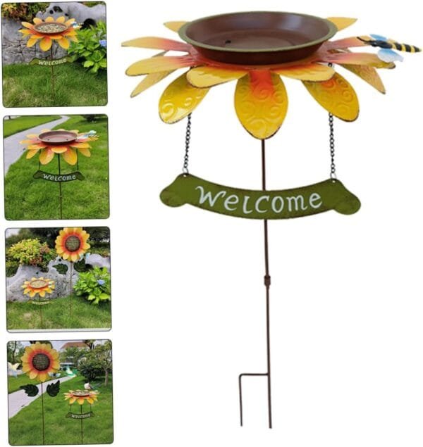 Yardwe Comedero para Pájaros De Girasol Comedero Decorativo para Pájaros Contenedor De Comida para Pájaros De Jardín Comederos para Pájaros Decoración Alimentar Envase Hierro Forjado - Image 8
