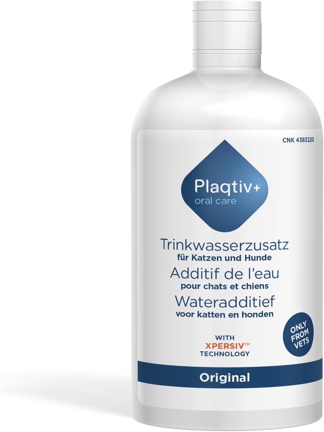 Plaqtiv+ Aditivo para agua potable, botella de 500 ml, producto de cuidado para perros y gatos, para apoyar el cuidado dental y la higiene bucal, puede inhibir la formación de sarro