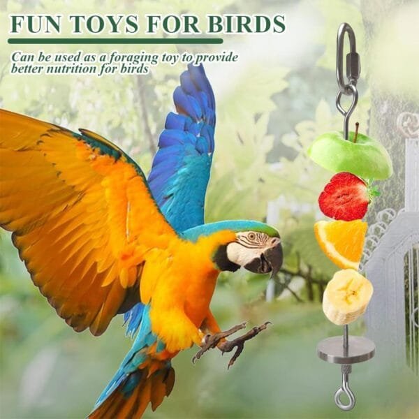 KSJEHW 3 Piezas de brochetas para pájaros, Accesorios para Loros, Soporte para palitos de Frutas para Loros, Accesorios para jaulas de pájaros, Herramienta para Frutas y Verduras para Loros - Image 2