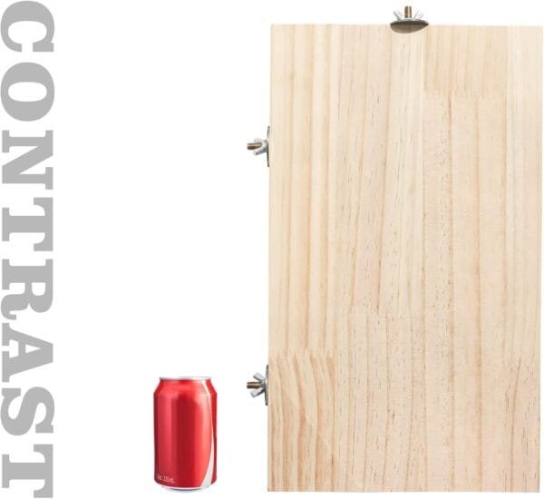 40 x 26 cm Asiento grande de madera natural para pájaros, accesorios para jaulas de animales pequeños, poste rectangular para loros, periquitos, cacatúas, ratas, hámsters y cobayas - Image 5