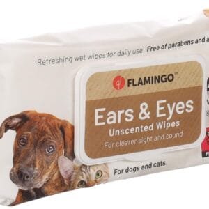 FLAMINGO Lengüetas de Cuidado para los Ojos y los oídos REINI – para Perros y Gatos – 40 Unidades – 18 x 16 cm