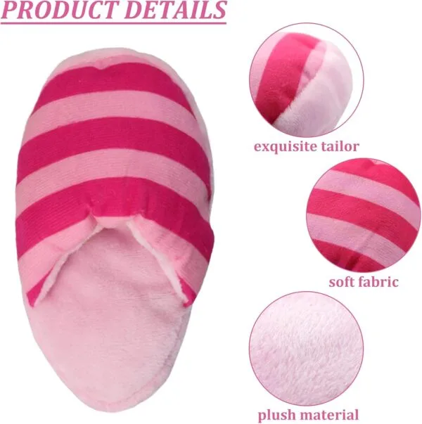 FuninCrea Juguete de Peluche para Perros, Bonitas Zapatillas de Casa Juguetes Interactivos, para Perros Medianos y Cachorros Juguete para Morder para Reducir el Aburrimiento (Rosa) - Image 2