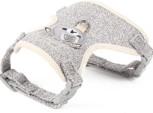 Norhogo Arnés de conejo, correa de conejo ajustable, accesorios para conejos, gatos, animales pequeños, 27-35 cm, 1,20 m (S, gris) - Image 3