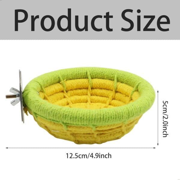 Nidos Para PáJaros Nido Periquitos - Cuerda AlgodóN Hecha A Mano CríA Loros Jaulas Juguete CacatúA Tejida Accesorios Periquito PinzóN Canario Y Pajarita PequeñA Jaula De Loro, Amarillo 1 Pieza - Image 2