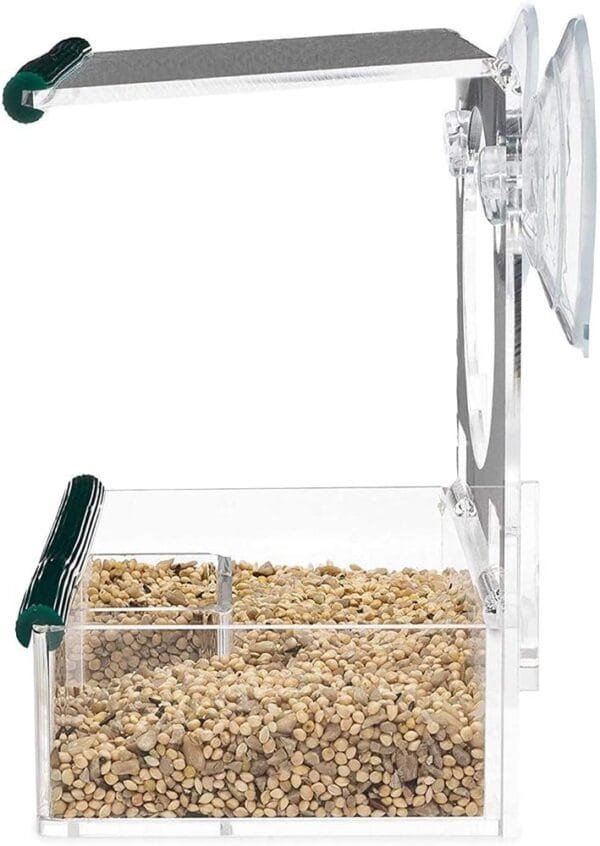 Dispensador de comida para pájaros con ventosa, base de ventosa transparente transparente - Image 6