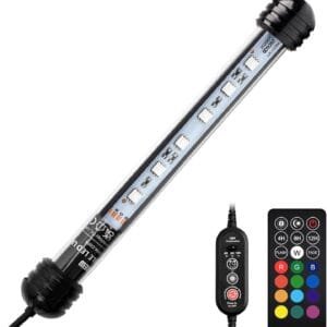NICREW Luz Sumergible con Remoto Control y LED de Espectro Completo para Acuario, Luz Plantado Subacuática para Tanque con Pez, Lámpara Impermeable para Acuario, 2W