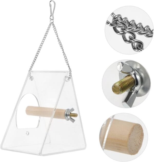 Yardwe 1 Pc comedero para pájaros Recipiente Transparente Colgante comedero pajaros Exterior Bird Feeder envase Contenedores de Comida alimentador de acrílico Jaula de Comida para pájaros - Image 4